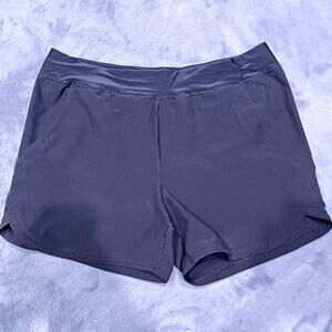 Lands End Activewear Shorts Black High Rise Dolphin Hem Quick Dry Womens Plus 18